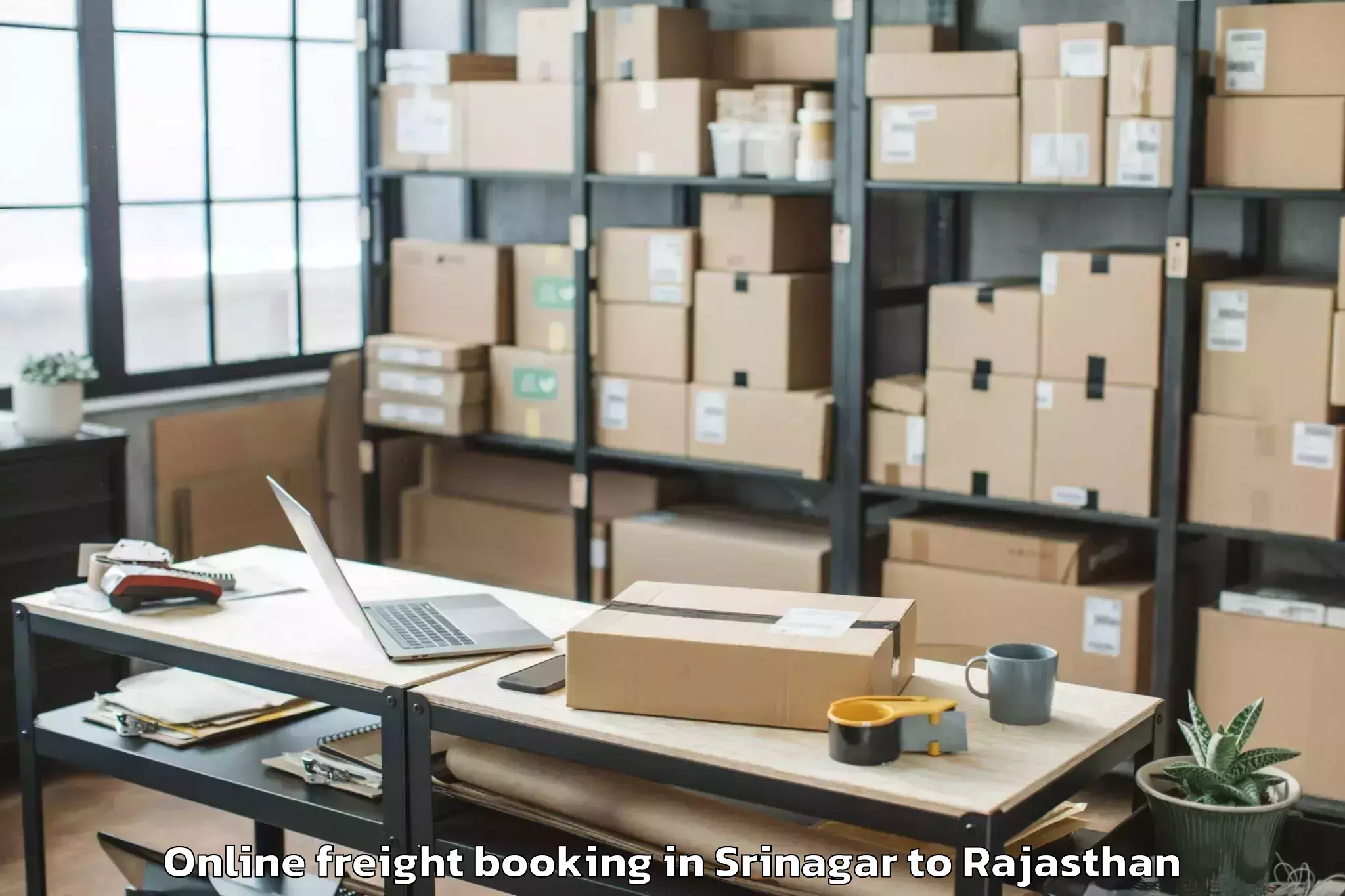 Professional Srinagar to Sojat Online Freight Booking